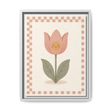Happy Tulip Framed Nursery Canvas, Storybook Kids Room Wall Art, 12x16 18x24 — Front view — Photo 4