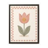 Happy Tulip Framed Nursery Canvas, Storybook Kids Room Wall Art, 12x16 18x24 — Front view — Photo 5