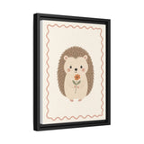 Hedgehog Flower Framed Nursery Canvas, Storybook Kids Room Wall Art, 12x16 18x24 — Product view — Photo 7