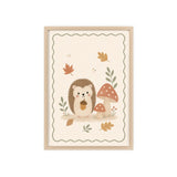 Hedgehog Mushrooms Framed Nursery Poster, Storybook Kids Room Wall Art, A4 A3 Size — Front view — Photo 5
