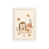 Hedgehog Mushrooms Framed Nursery Poster, Storybook Kids Room Wall Art, A4 A3 Size — Front view — Photo 3