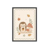 Hedgehog Mushrooms Framed Nursery Poster, Storybook Kids Room Wall Art, A4 A3 Size — Front view — Photo 4