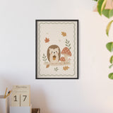 Hedgehog Mushrooms Framed Nursery Poster, Storybook Kids Room Wall Art, A4 A3 Size — Product view — Photo 9