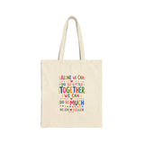 Helen Keller Quote Tote Bag — Inspirational Canvas Bag — Colorful Literary Gift — Front view — Photo 1