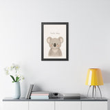 Hello Baby Koala Framed Nursery Poster — Storybook Wall Art — Kids Room Decor — Black Walnut White Frame — 16x24 20x30 — Lifestyle view — Photo 7