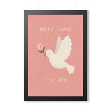 Here Comes the Sun Dove Framed Nursery Poster | Storybook Wall Art | Kids Room Decor | Black Walnut White Frame | 16x24 20x30 — 6ad86fe1931ebbf89508eba9_69669_124098_front