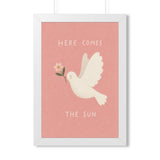 Here Comes the Sun Dove Framed Nursery Poster | Storybook Wall Art | Kids Room Decor | Black Walnut White Frame | 16x24 20x30 — 6ad86fe1931ebbf89508eba9_69682_124156_front