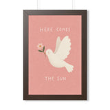 Here Comes the Sun Dove Framed Nursery Poster | Storybook Wall Art | Kids Room Decor | Black Walnut White Frame | 16x24 20x30 — 6ad86fe1931ebbf89508eba9_69675_124146_front