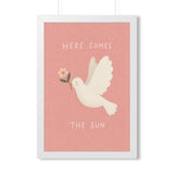 Here Comes the Sun Dove Framed Nursery Poster | Storybook Wall Art | Kids Room Decor | Black Walnut White Frame | 16x24 20x30 — 6ad86fe1931ebbf89508eba9_69683_124158_front
