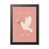 Here Comes the Sun Dove Framed Nursery Poster | Storybook Wall Art | Kids Room Decor | Black Walnut White Frame | 16x24 20x30 — 6ad86fe1931ebbf89508eba9_69668_124096_front