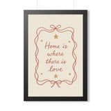 Home Is Where Love Is Framed Nursery Poster — Storybook Wall Art — Kids Room Decor — Black Walnut White Frame — 16x24 20x30 — Front view — Photo 2