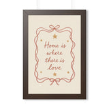 Home Is Where Love Is Framed Nursery Poster — Storybook Wall Art — Kids Room Decor — Black Walnut White Frame — 16x24 20x30 — Front view — Photo 3