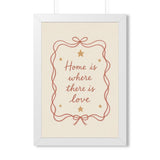 Home Is Where Love Is Framed Nursery Poster — Storybook Wall Art — Kids Room Decor — Black Walnut White Frame — 16x24 20x30 — Front view — Photo 5