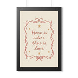 Home Is Where Love Is Framed Nursery Poster — Storybook Wall Art — Kids Room Decor — Black Walnut White Frame — 16x24 20x30 — Front view — Photo 1