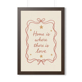 Home Is Where Love Is Framed Nursery Poster — Storybook Wall Art — Kids Room Decor — Black Walnut White Frame — 16x24 20x30 — Front view — Photo 4