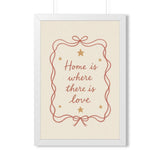 Home Is Where Love Is Framed Nursery Poster — Storybook Wall Art — Kids Room Decor — Black Walnut White Frame — 16x24 20x30 — Front view — Photo 6