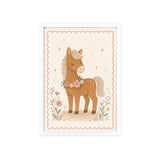 Horse Garland Framed Nursery Poster, Storybook Kids Room Wall Art, A4 A3 Size — Front view — Photo 6
