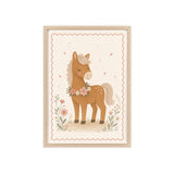 Horse Garland Framed Nursery Poster, Storybook Kids Room Wall Art, A4 A3 Size — Front view — Photo 5
