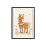 Horse Garland Framed Nursery Poster, Storybook Kids Room Wall Art, A4 A3 Size — Front view — Photo 4
