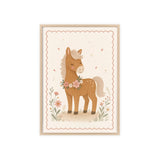 Horse Garland Framed Nursery Poster, Storybook Kids Room Wall Art, A4 A3 Size — Front view — Photo 2
