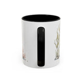 Humpback Whale Calf Accent Mug | Watercolor Nature Coffee Cup | 11oz 15oz Ocean Wildlife Gift — 11oz / Black — back