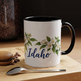 Idaho State Bird and Flower Mug, Watercolor Botanical Coffee Cup, Nature Lover Gift, 11oz 15oz Accent Mug — 11oz / Black — context-1