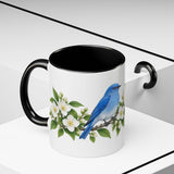 Idaho State Bird and Flower Mug, Watercolor Botanical Coffee Cup, Nature Lover Gift, 11oz 15oz Accent Mug — 11oz / Black — context-2