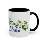 Idaho State Bird and Flower Mug, Watercolor Botanical Coffee Cup, Nature Lover Gift, 11oz 15oz Accent Mug — 11oz / Black — right