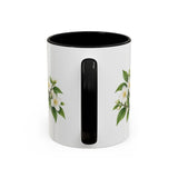 Idaho State Bird and Flower Mug, Watercolor Botanical Coffee Cup, Nature Lover Gift, 11oz 15oz Accent Mug — 11oz / Black — back