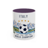 Italy World Champions Mug — Four Time Soccer Champion Gift — Italian Football Fan Cup — 1934–2006 — 11oz 15oz Accent Mug — Front view — Photo 16
