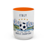 Italy World Champions Mug — Four Time Soccer Champion Gift — Italian Football Fan Cup — 1934–2006 — 11oz 15oz Accent Mug — Front view — Photo 13