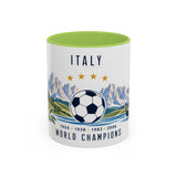 Italy World Champions Mug — Four Time Soccer Champion Gift — Italian Football Fan Cup — 1934–2006 — 11oz 15oz Accent Mug — Front view — Photo 15