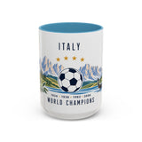 Italy World Champions Mug — Four Time Soccer Champion Gift — Italian Football Fan Cup — 1934–2006 — 11oz 15oz Accent Mug — Front view — Photo 10