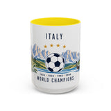 Italy World Champions Mug — Four Time Soccer Champion Gift — Italian Football Fan Cup — 1934–2006 — 11oz 15oz Accent Mug — Front view — Photo 14