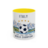 Italy World Champions Mug — Four Time Soccer Champion Gift — Italian Football Fan Cup — 1934–2006 — 11oz 15oz Accent Mug — Front view — Photo 12