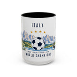 Italy World Champions Mug — Four Time Soccer Champion Gift — Italian Football Fan Cup — 1934–2006 — 11oz 15oz Accent Mug — Front view — Photo 5
