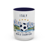 Italy World Champions Mug — Four Time Soccer Champion Gift — Italian Football Fan Cup — 1934–2006 — 11oz 15oz Accent Mug — Front view — Photo 6
