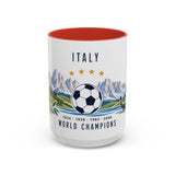 Italy World Champions Mug — Four Time Soccer Champion Gift — Italian Football Fan Cup — 1934–2006 — 11oz 15oz Accent Mug — Front view — Photo 8