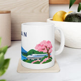 Japan Travel Souvenir Mug — Fuji & Cherry Blossoms — Soccer Fan Gift — White Ceramic 11oz 15oz — Product view — Photo 9