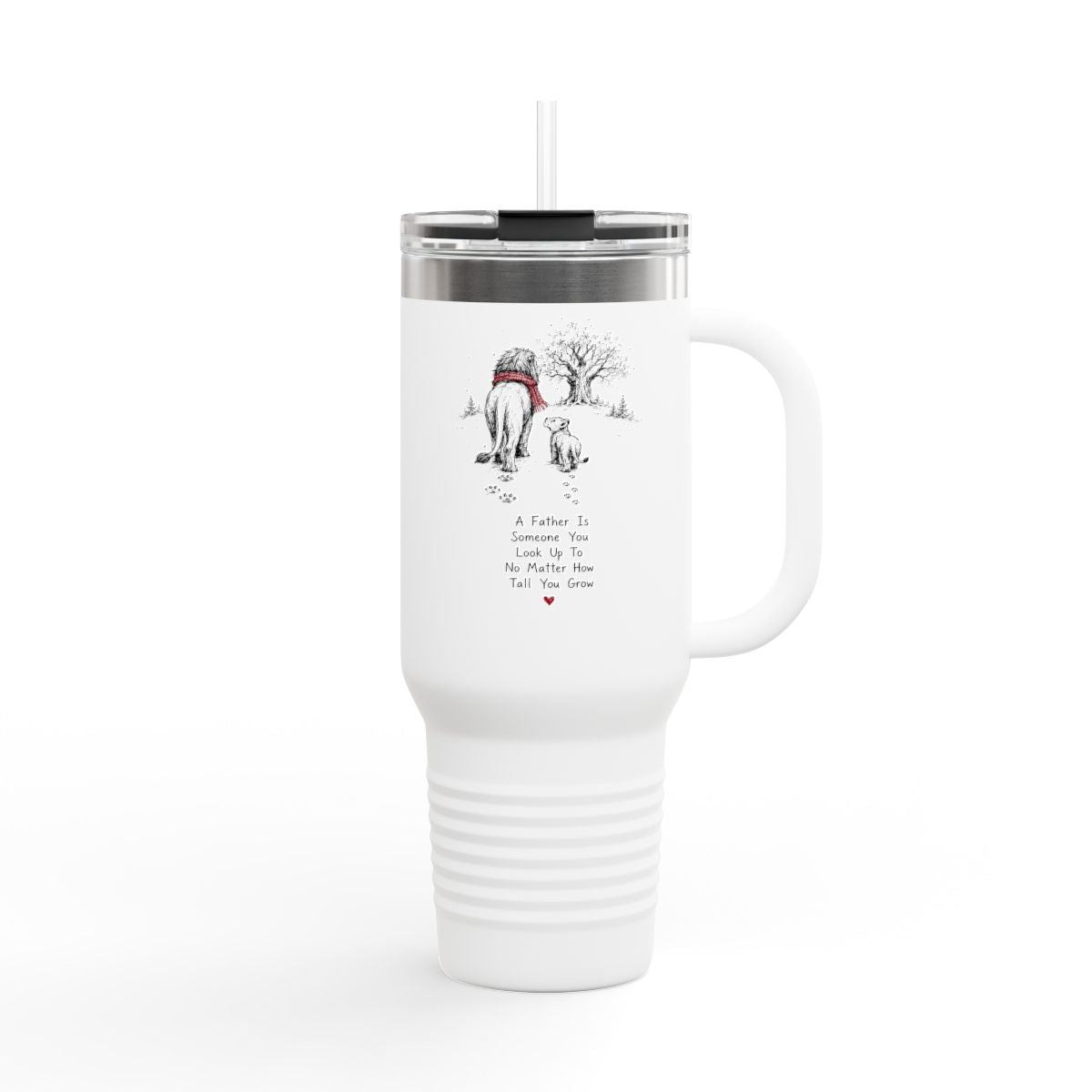King Lion Dad 40oz Tumbler — Father's Day Gift — Insulated Stainless Steel Travel Mug for Dad — Right view — Photo 1