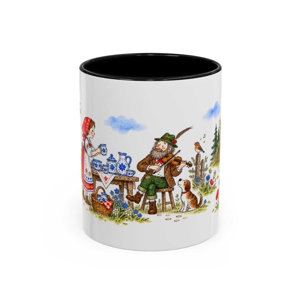 King Thrushbeard Mug — Storybook Fairy Tale Accent Coffee Mug — MagicMeStudio — Front view — Photo 1