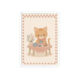Kitten Tea Framed Nursery Poster, Storybook Kids Room Wall Art, A4 A3 Size — Front view — Photo 6
