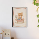 Kitten Tea Framed Nursery Poster, Storybook Kids Room Wall Art, A4 A3 Size — Product view — Photo 9