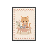 Kitten Tea Framed Nursery Poster, Storybook Kids Room Wall Art, A4 A3 Size — Front view — Photo 4