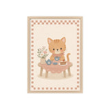 Kitten Tea Framed Nursery Poster, Storybook Kids Room Wall Art, A4 A3 Size — Front view — Photo 5