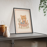 Kitten Tea Framed Nursery Poster, Storybook Kids Room Wall Art, A4 A3 Size — Product view — Photo 8
