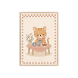 Kitten Tea Framed Nursery Poster, Storybook Kids Room Wall Art, A4 A3 Size — Front view — Photo 2