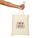 Know Thyself Tote Bag — Ancient Wisdom Quote Canvas Bag — Colorful Philosophy Gift — Product view — Photo 11
