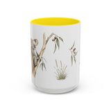 Koala Accent Mug | Watercolor Nature Coffee Cup | 11oz 15oz Woodland Animal Gift — 15oz / Yellow — front