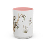 Koala Accent Mug | Watercolor Nature Coffee Cup | 11oz 15oz Woodland Animal Gift — 15oz / Pink — front